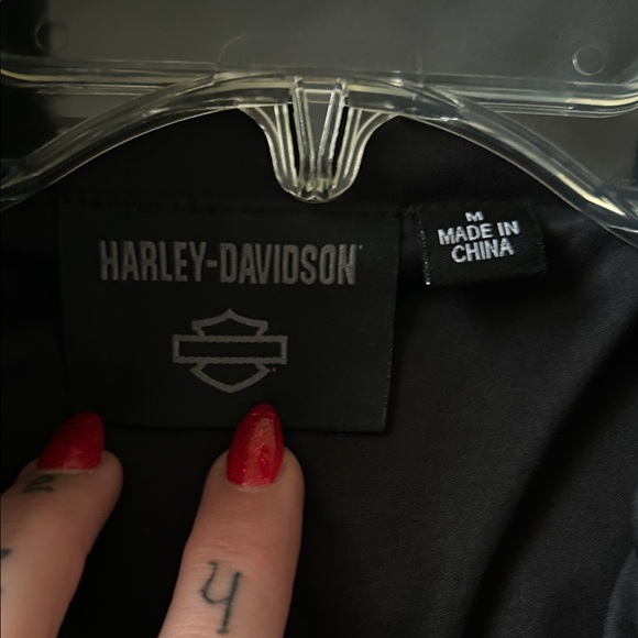 Women’s Harley-Davidson Fleece Black 3/4 Zip-Up Sweater Jacket Size M - Picture 2 of 8